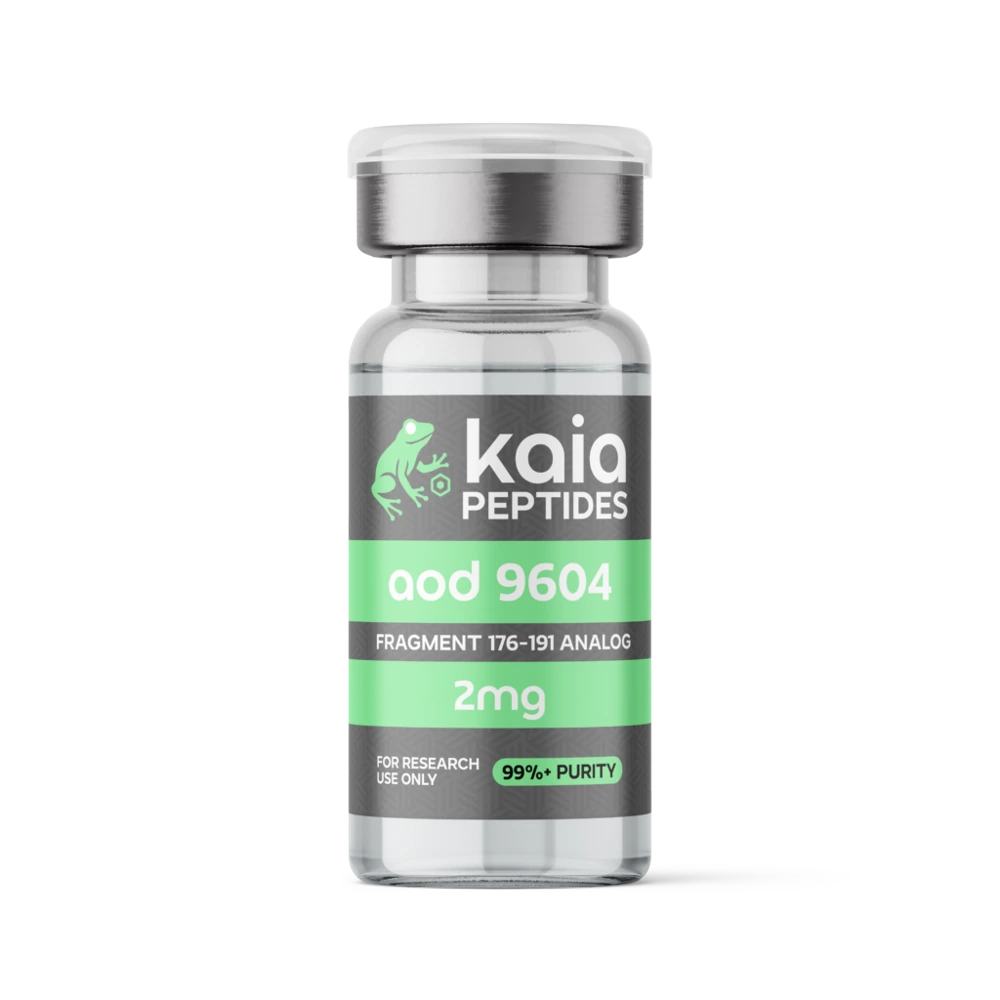 AOD 9604 vial with existing Kaia label